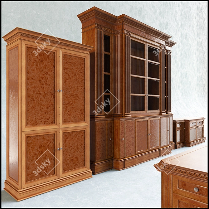 Classic Office Furniture Set 3D model image 3