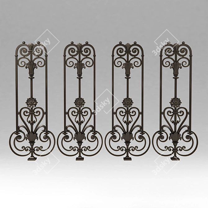 Handcrafted Forged Baluster 3D model image 2