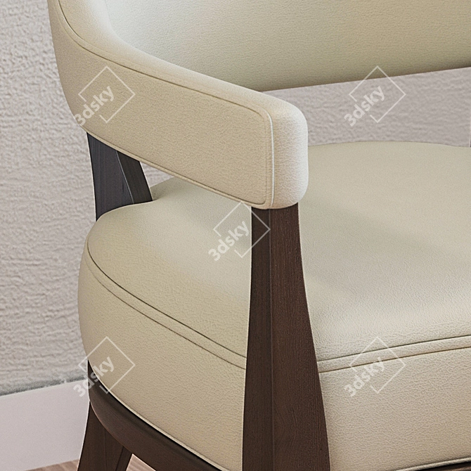 Sleek Barrel Back Chair 3D model image 2