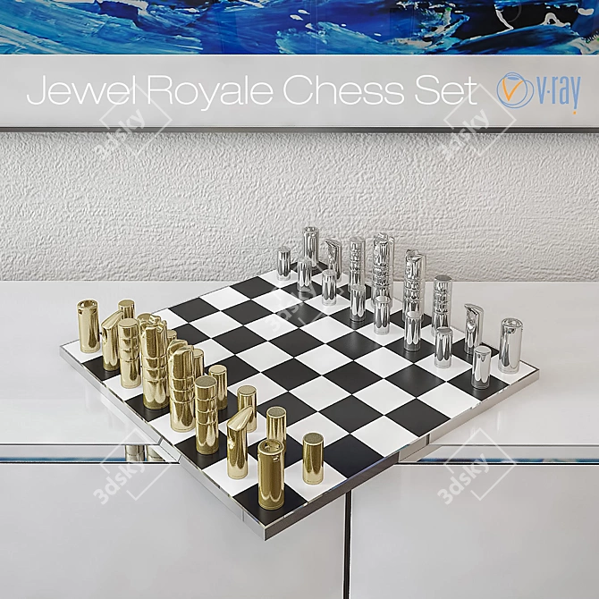 Regal Gem Chess Set 3D model image 2