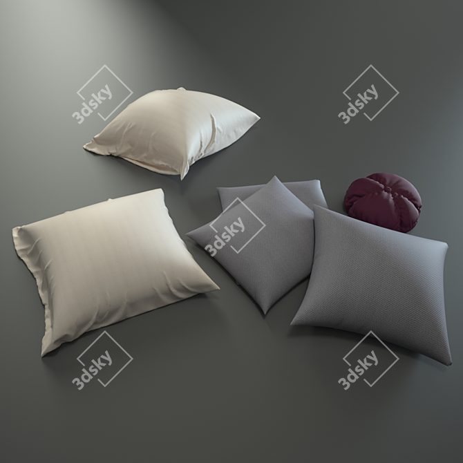 Cozy Cushion Collection 3D model image 1