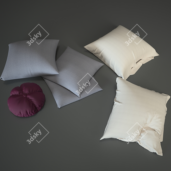 Cozy Cushion Collection 3D model image 2