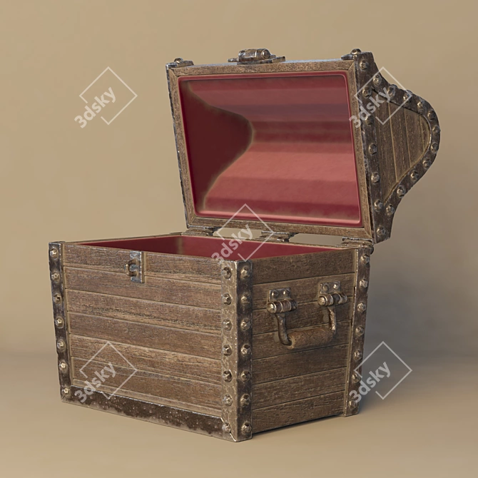 Vintage Dusty Chest 3D model image 2