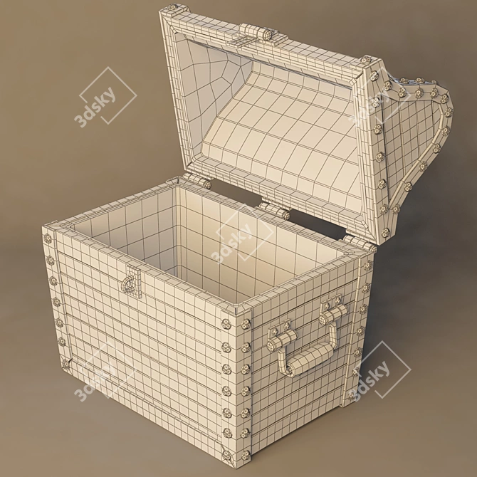 Vintage Dusty Chest 3D model image 3