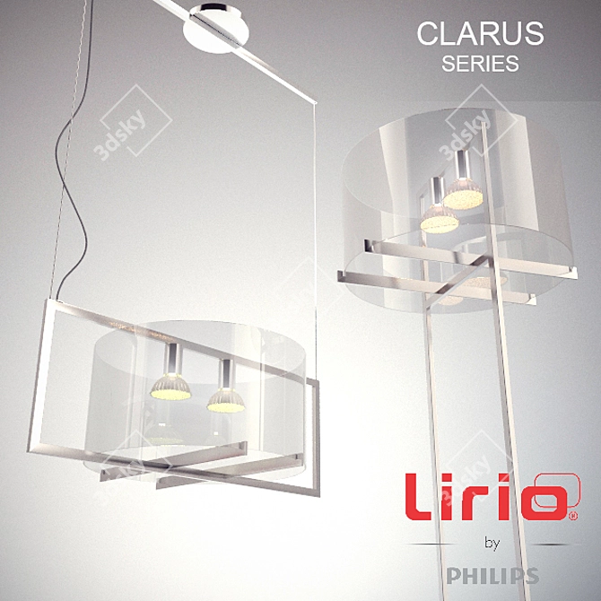 Lirio Clarus Hanging and Floor Lamp Set 3D model image 1