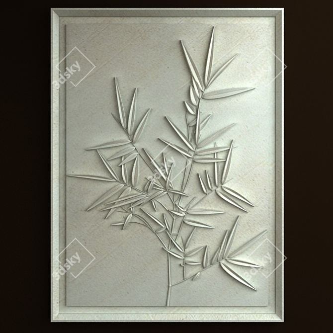 Bamboo Leaf Sculpture 3D model image 1