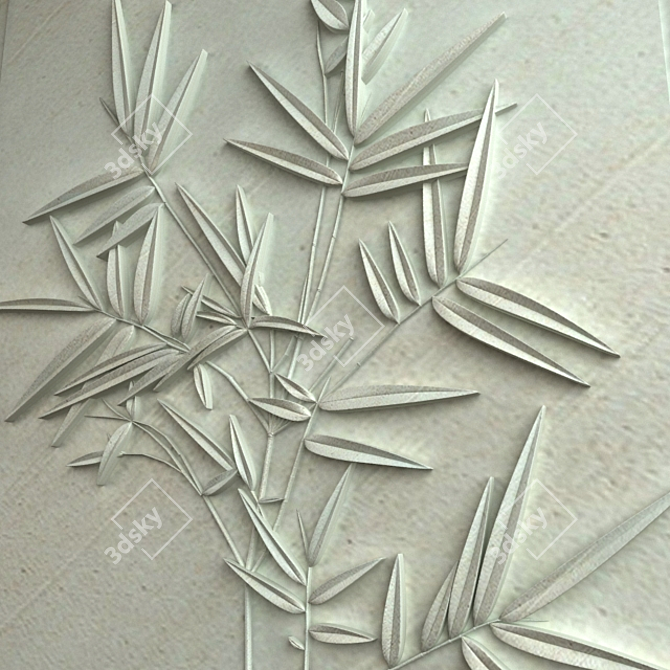 Bamboo Leaf Sculpture 3D model image 2