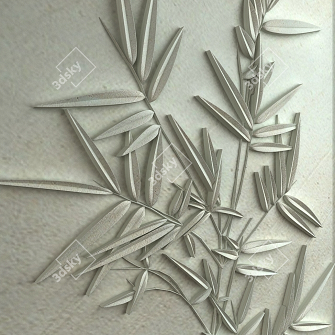 Bamboo Leaf Sculpture 3D model image 3