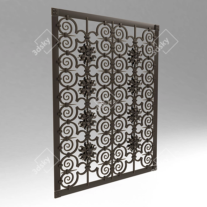 Sleek Window Grilles 3D model image 1