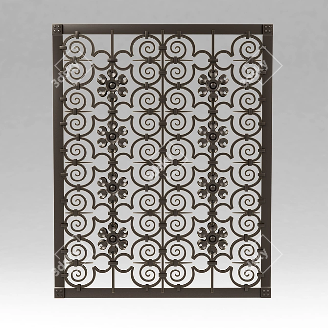 Sleek Window Grilles 3D model image 2