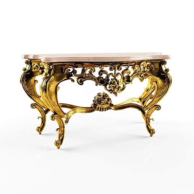 Elegant Barocco Table 3D model image 1