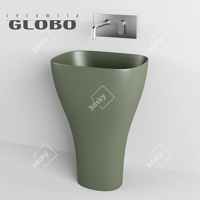 Globo Genesis Matte Ceramic Sink 3D model image 1