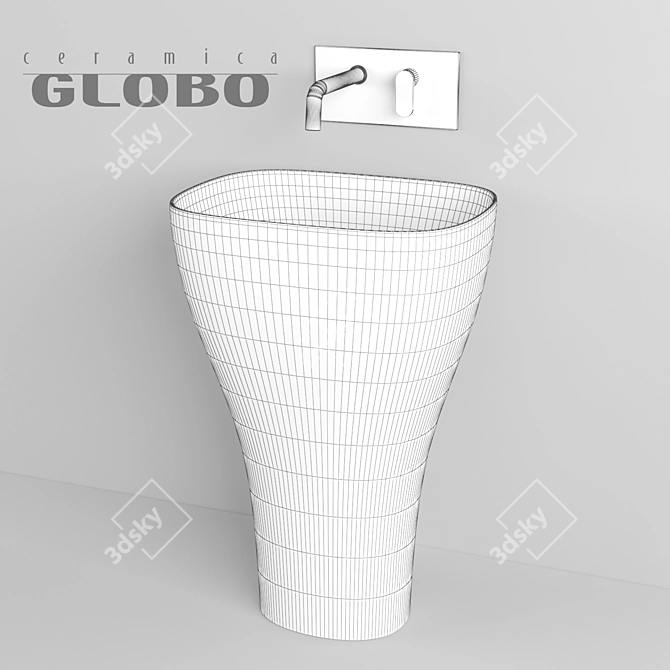 Globo Genesis Matte Ceramic Sink 3D model image 2