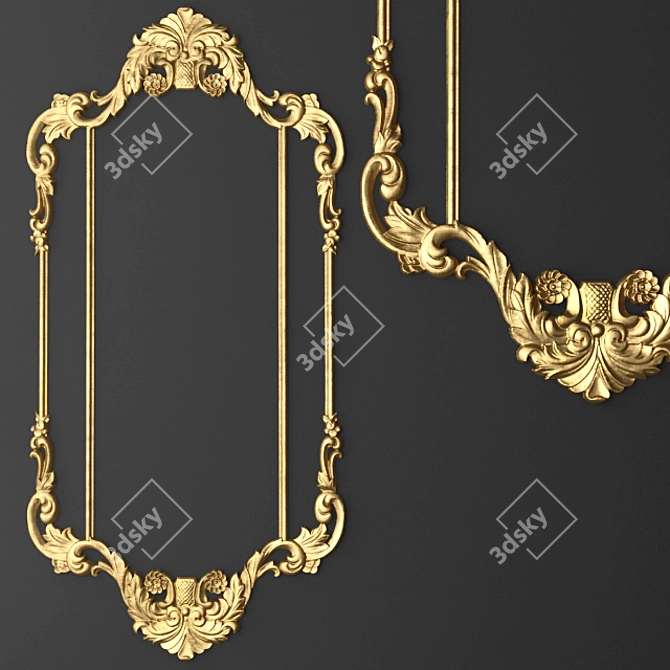 Elegant Stucco Frame 3D model image 1