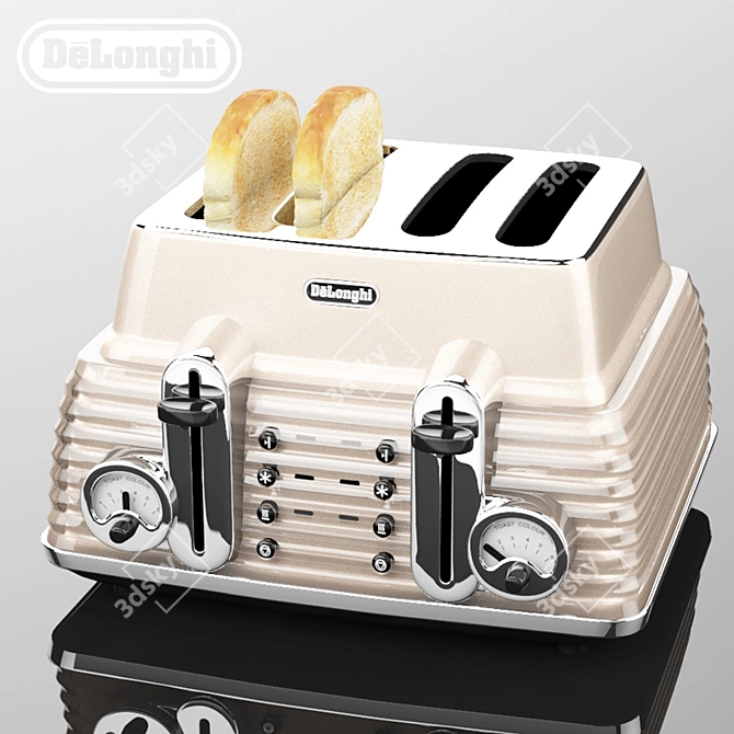 Delonghi Scultura CTZ 4003.BG 2-Slice Toaster 3D model image 3