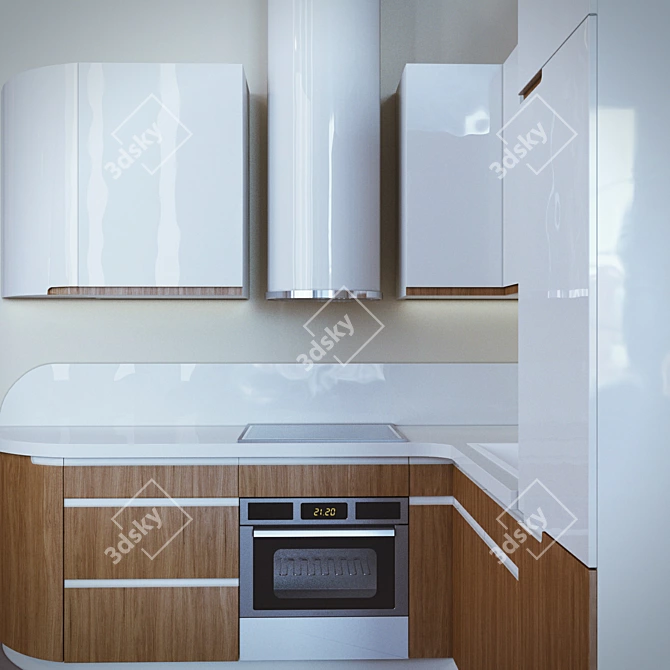 Sleek Kitchen Design 3D model image 2