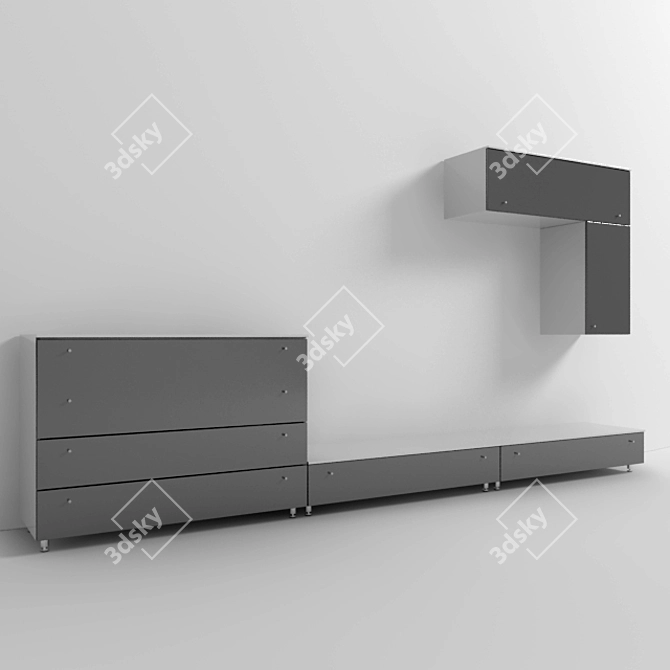 Modern TV Shelf 3D model image 1