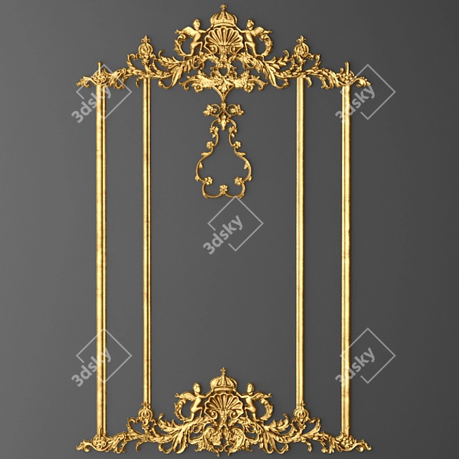 Ornate Stucco Frame 3D model image 1