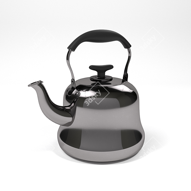 Sleek Electric Stainless Steel Kettle 3D model image 1