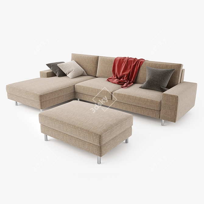 Modern Sectional Sofa Set 3D model image 1