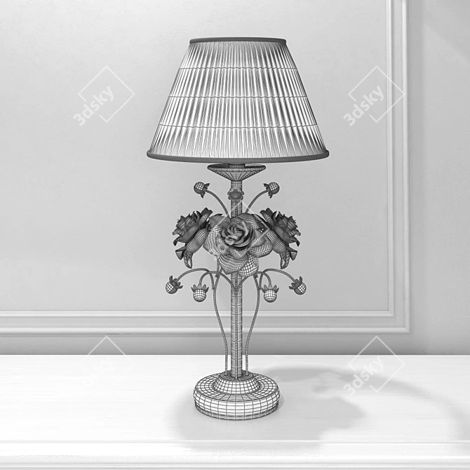 Elegant Marika Odeon Light: White Textile Shade 3D model image 2