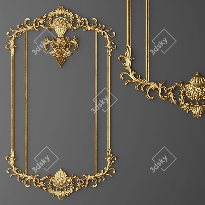 Elegant Stucco Frame 3D model image 1