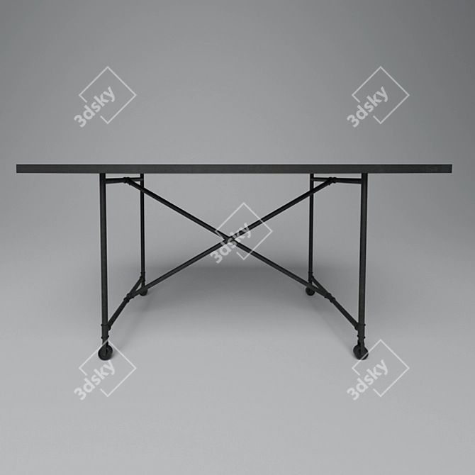 Industrial Dining Table: Edison 3D model image 2