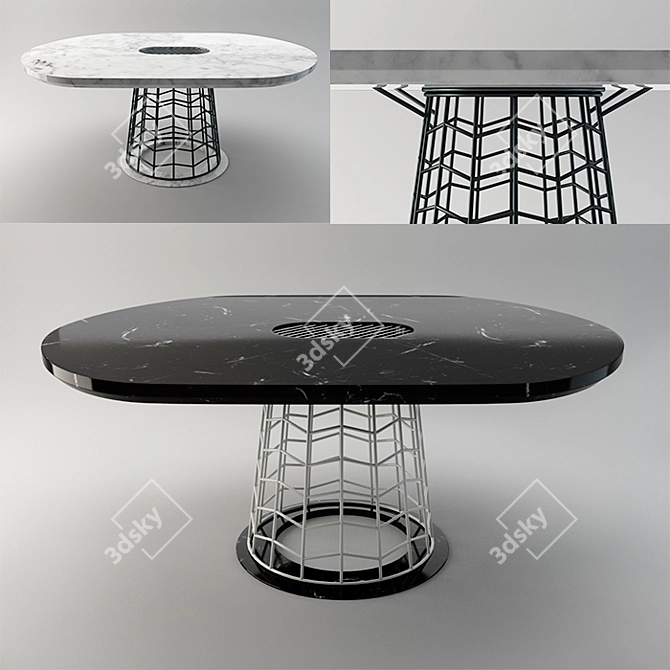 Elegant Marble Table - Studio Kononenko Design 3D model image 1