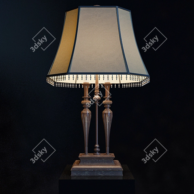 Elegant Vintage Table Lamp 3D model image 1