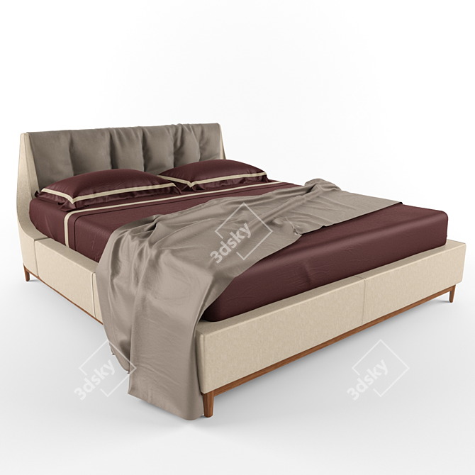 LOUIS Ulivi King Size Bed 3D model image 1