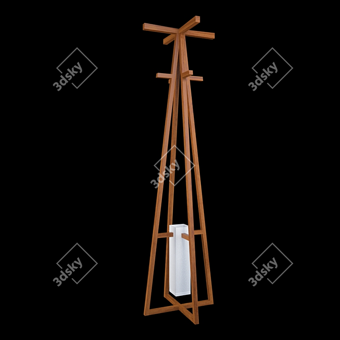 Wooden Juncal Floor Hanger 3D model image 1