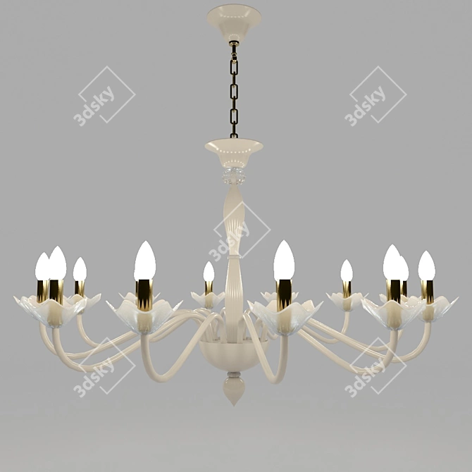 Ivory Enchant Chandelier 3D model image 1