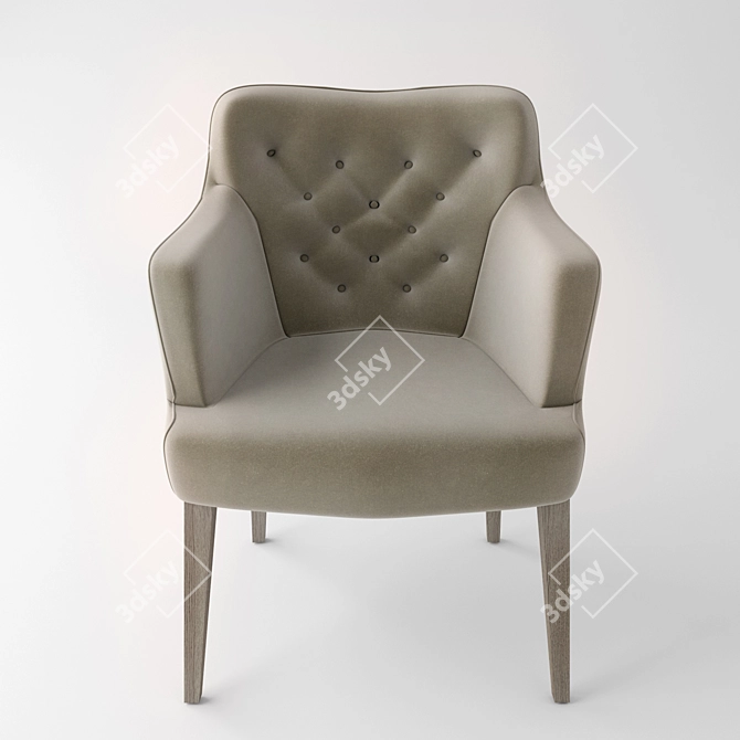 Plush Greenwood Chair 3D model image 2
