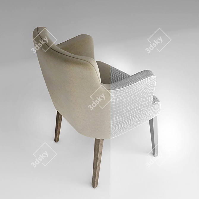 Plush Greenwood Chair 3D model image 3