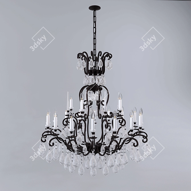 Elegant Schonbek Chandelier 3D model image 1