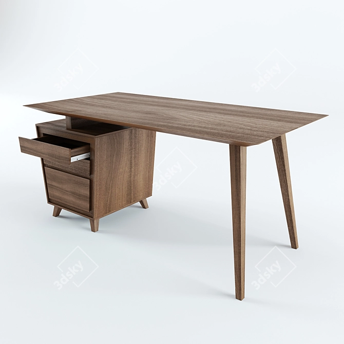 Modern Minimalist Silhouette Desk 3D model image 1