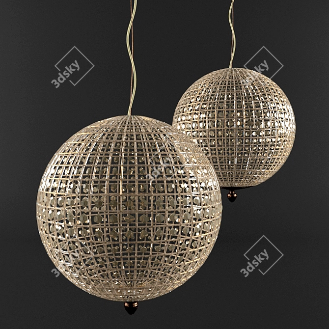 Elegant Crystal Sphere Chandelier 3D model image 1