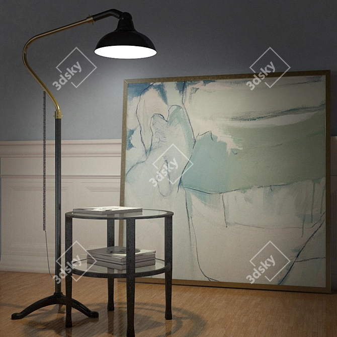 Elegant Windsor Floor Lamp 3D model image 2