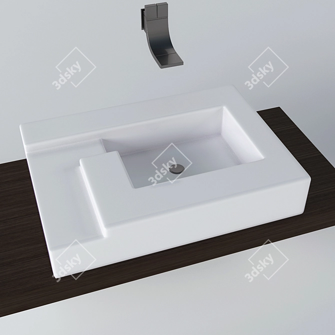 Modern Compact RALAV-95 Sink 3D model image 1