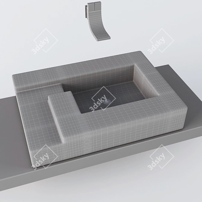 Modern Compact RALAV-95 Sink 3D model image 2
