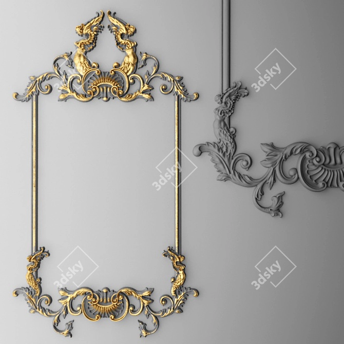 Elegant Stucco Frame 3D model image 1