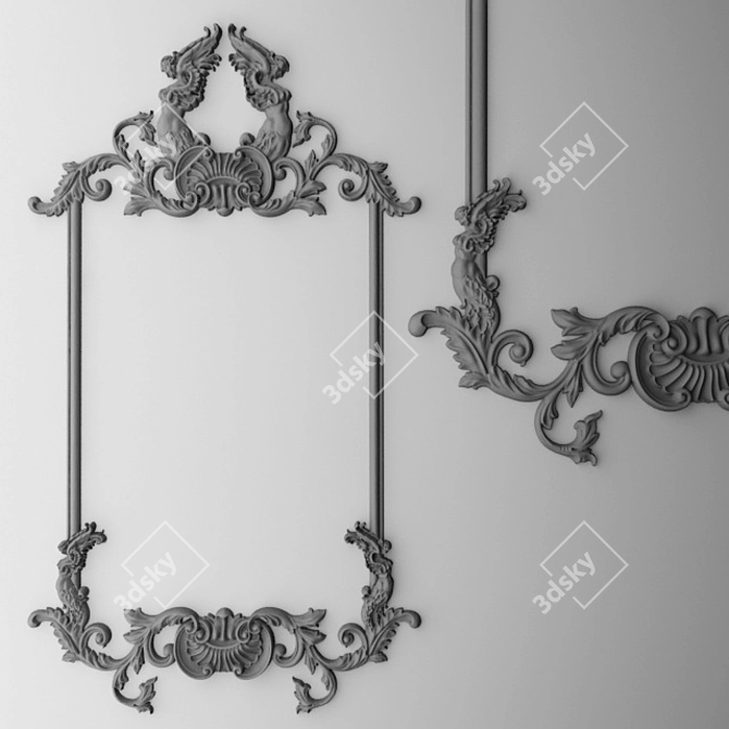 Elegant Stucco Frame 3D model image 2