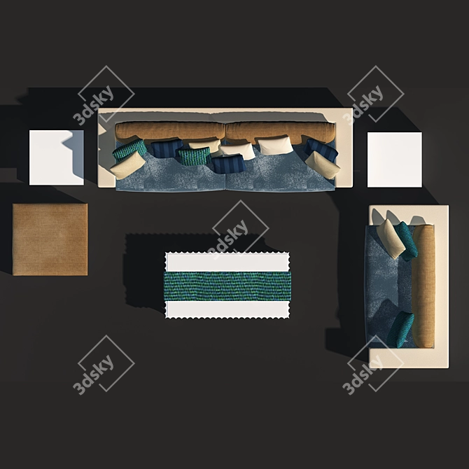 Elegant Comfort: Modern Living Sofa 3D model image 2