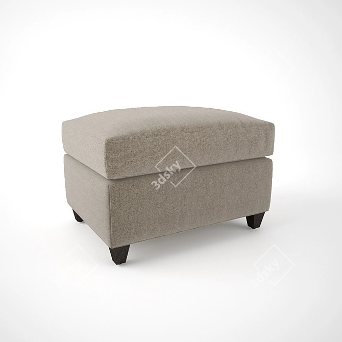 Elegant Dryden Chair & Ottoman 3D model image 3