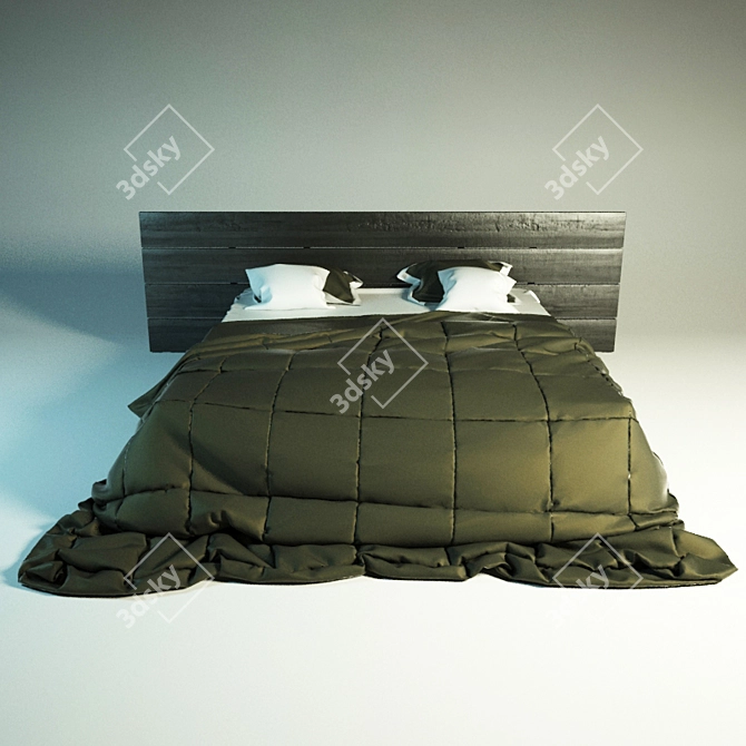 Luxurious Linen Bedding 3D model image 1