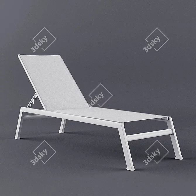 Victor Pool Cot: Adjustable Aluminum Frame with Batyline Fabric 3D model image 1