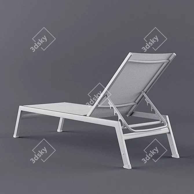 Victor Pool Cot: Adjustable Aluminum Frame with Batyline Fabric 3D model image 2