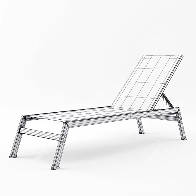 Victor Pool Cot: Adjustable Aluminum Frame with Batyline Fabric 3D model image 3