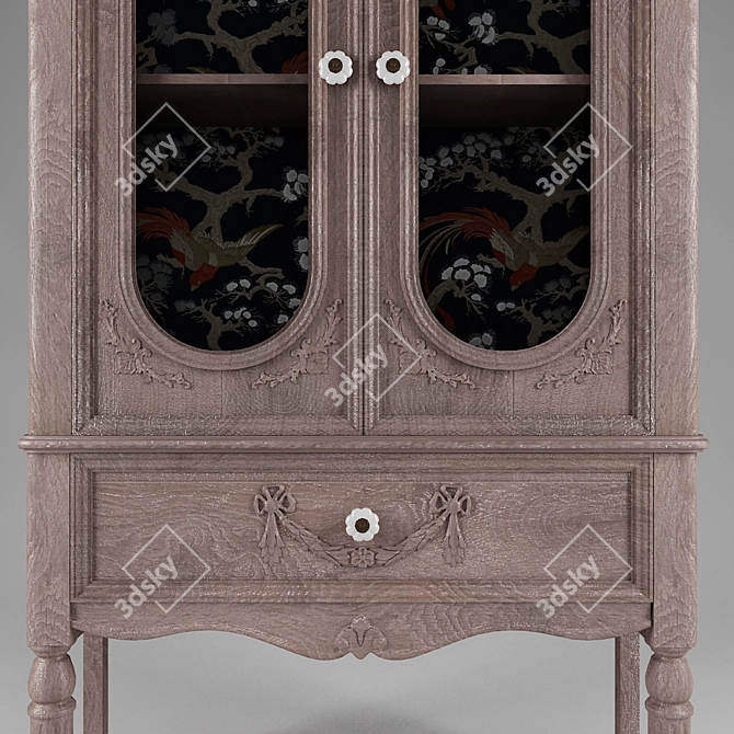 Vintage bookcase for Provence-style interior 3D model image 2