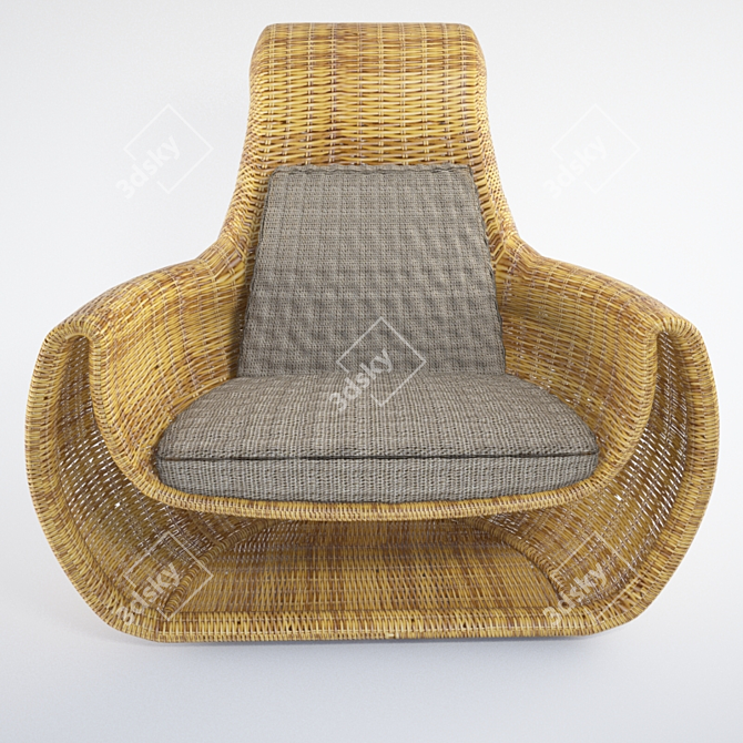 Woven Round Chair 3D model image 1